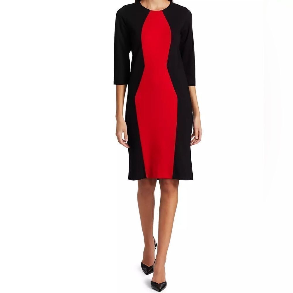 Joan Vass Silhouette Colorblock Dress